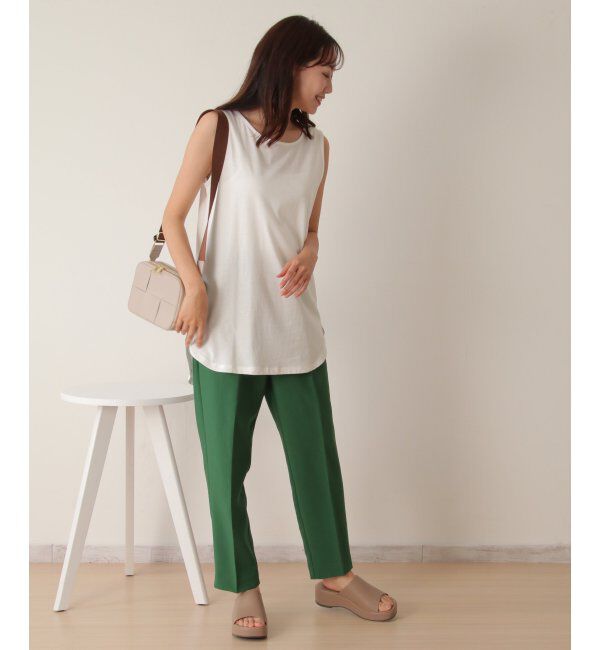 ikka「【雑誌 InRed 6月号掲載】【接触冷感／UVカット】コットンUSA裾ラウンドノースリプルオーバー」|タンクトップ|