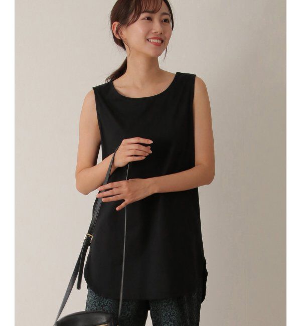 ikka「【雑誌 InRed 6月号掲載】【接触冷感／UVカット】コットンUSA裾ラウンドノースリプルオーバー」|タンクトップ|