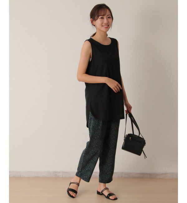 ikka「【雑誌 InRed 6月号掲載】【接触冷感／UVカット】コットンUSA裾ラウンドノースリプルオーバー」|タンクトップ|