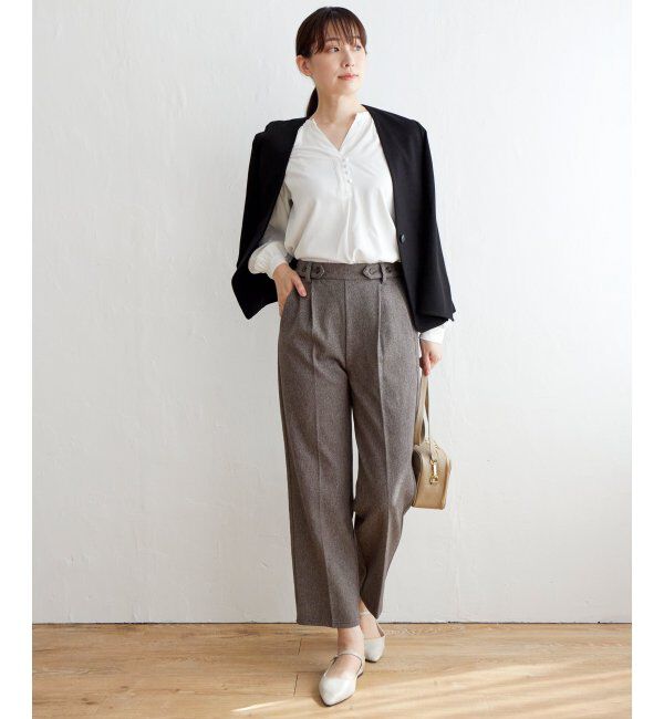 IKKA LOUNGE「クルミボタンスキッパーブラウス」|シャツ・ブラウス|