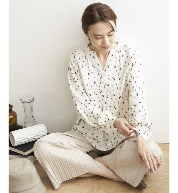 IKKA LOUNGE「クルミボタンスキッパーブラウス」|シャツ・ブラウス|ソノタA