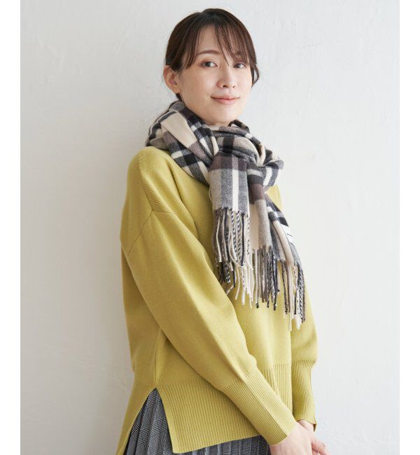 ikka「カシミヤタッチチェックマフラー」|マフラー|