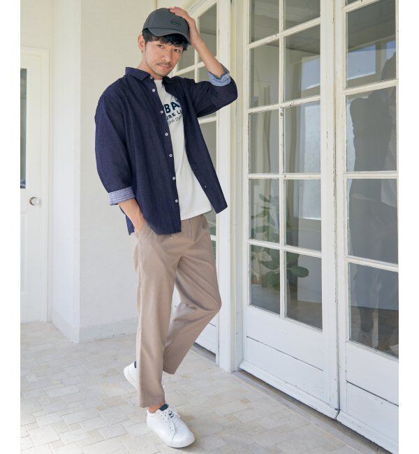 ikka「URBAN NATURE LIFE アーバンネイチャーライフ フロッキープリントTシャツ」|Tシャツ・カットソー|