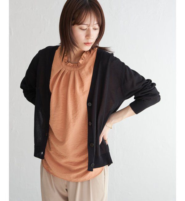 ikka「襟フリル2WAY半袖ブラウス」|シャツ・ブラウス|