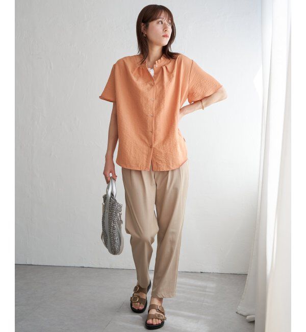 ikka「襟フリル2WAY半袖ブラウス」|シャツ・ブラウス|