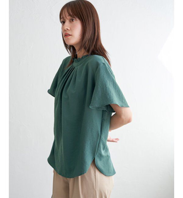 ikka「襟フリル2WAY半袖ブラウス」|シャツ・ブラウス|