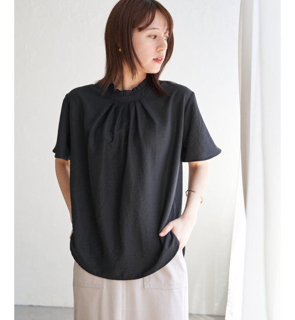 ikka「襟フリル2WAY半袖ブラウス」|シャツ・ブラウス|