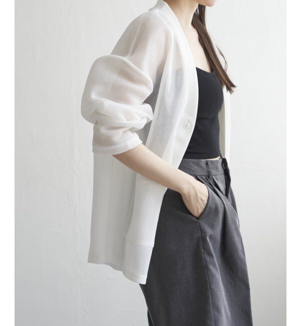 VENCE share style「シアーダンボールカーディガン」|その他|オフホワイト