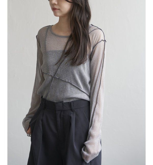VENCE share style「ラメチュール切り替えプルオーバー」|Tシャツ・カットソー|