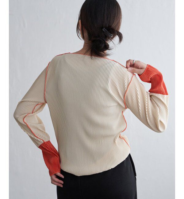 VENCE share style「プリーツ加工配色袖トップス」|その他|