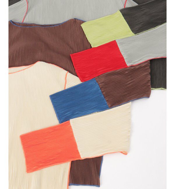 VENCE share style「プリーツ加工配色袖トップス」|その他|