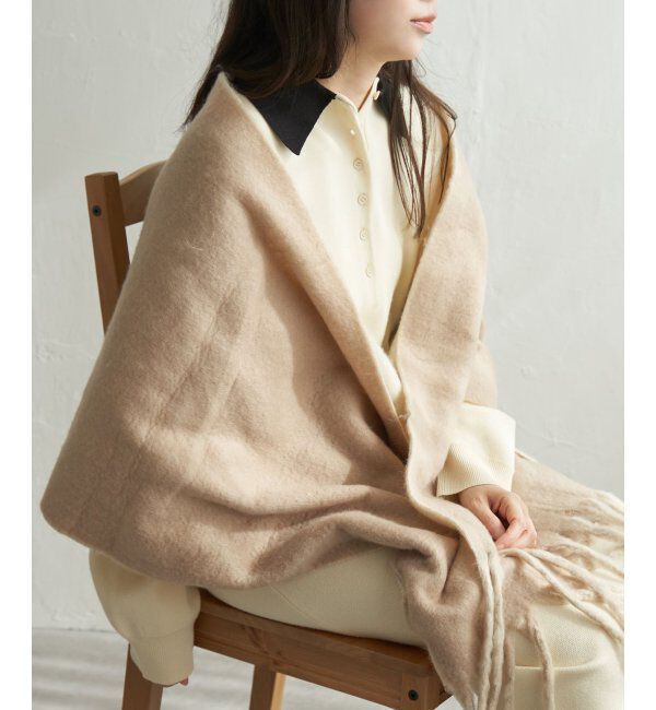 VENCE share style「無地バイカラーマフラー」|バンダナ・スカーフ|ベージュ