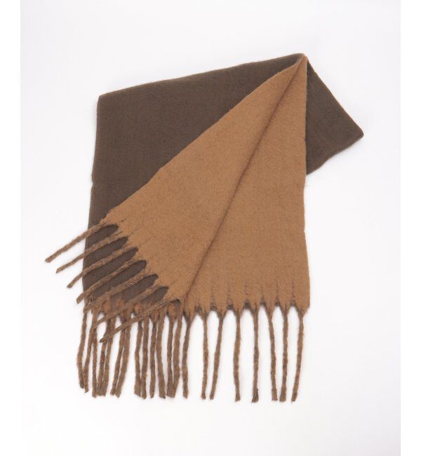 VENCE share style「無地バイカラーマフラー」|バンダナ・スカーフ|ブラウン