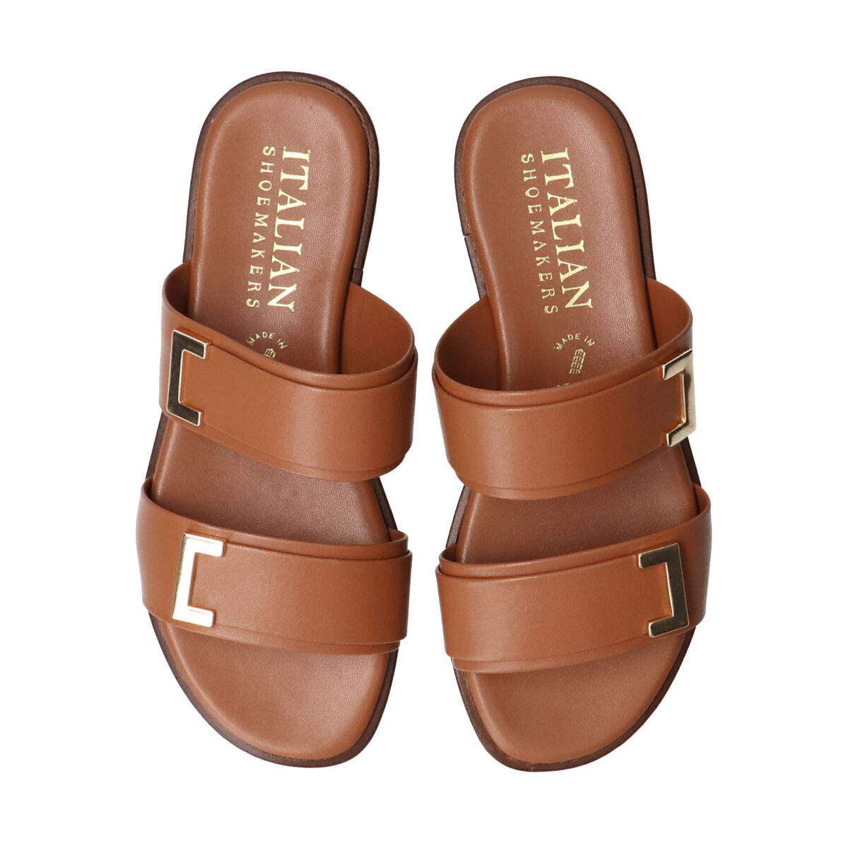 IMPORT SELECT「【ITALIAN SHOEMAKERS】ダブルベルトフラットサンダル」|サンダル|