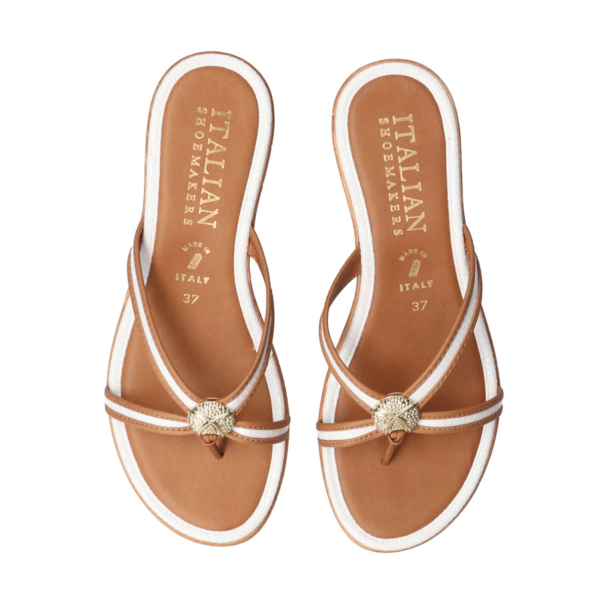 IMPORT SELECT「【ITALIAN SHOEMAKERS】シェルモチーフトングサンダル」|サンダル|