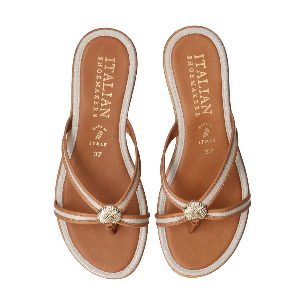 IMPORT SELECT「【ITALIAN SHOEMAKERS】シェルモチーフトングサンダル」|サンダル|