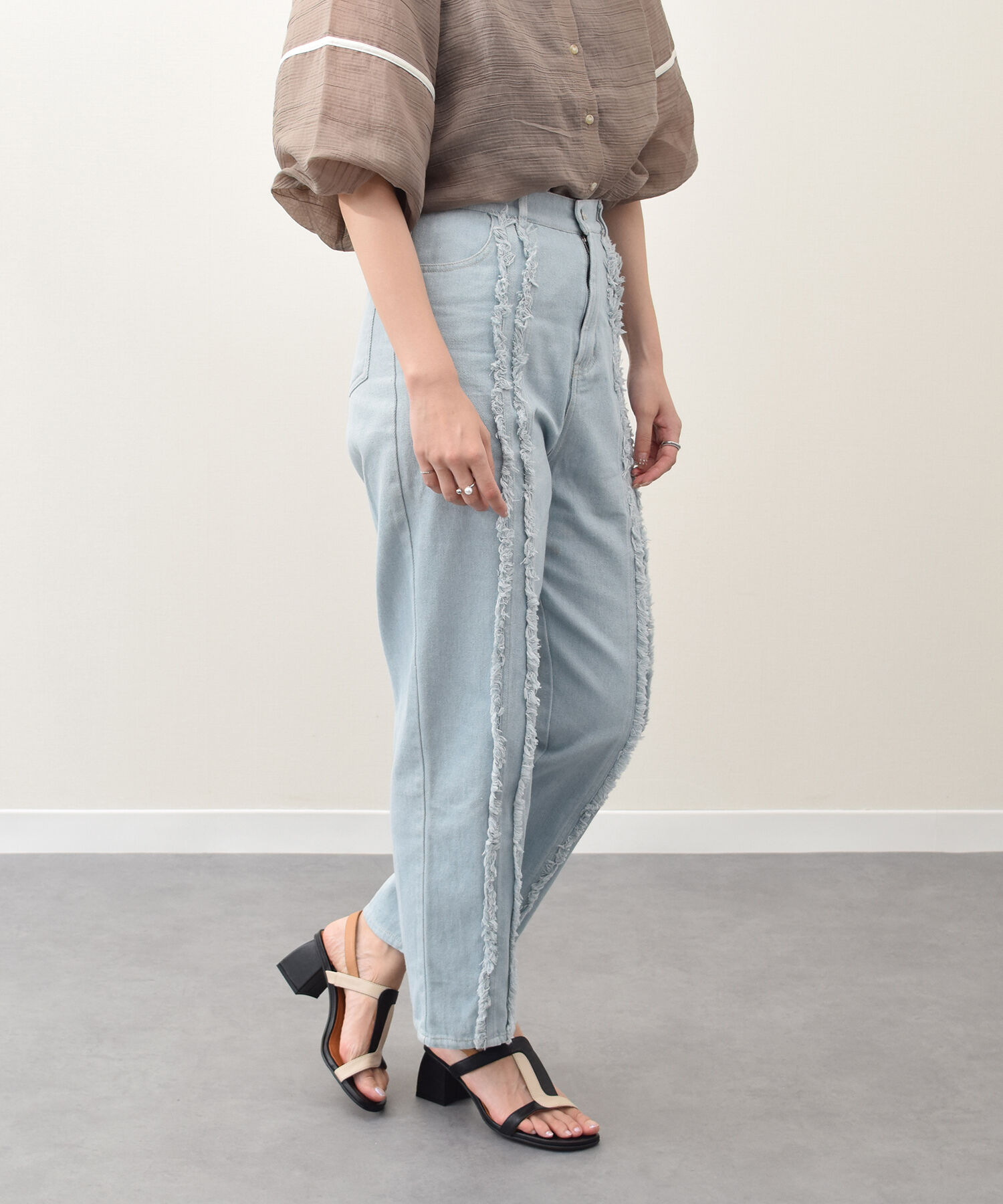 IMPORT SELECT「【ANGEL ALARCON】カラーコンビチャンキーヒールサンダル(D52007)」|サンダル|