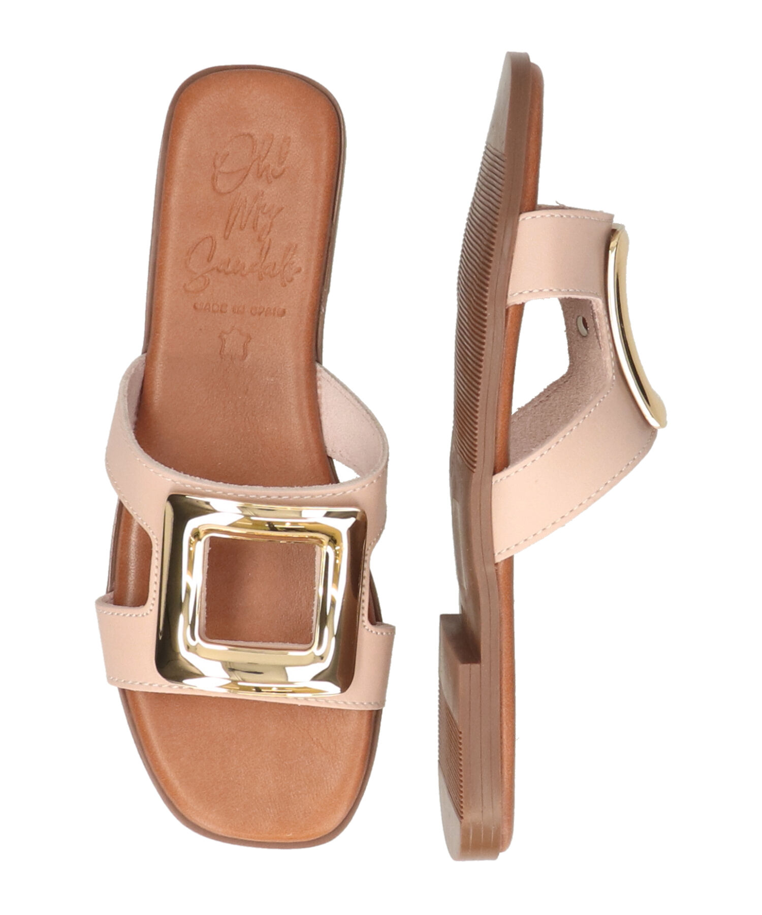 IMPORT SELECT「【Oh my Sandals】スクエアトウフラットバックルサンダル(E52303)」|サンダル|