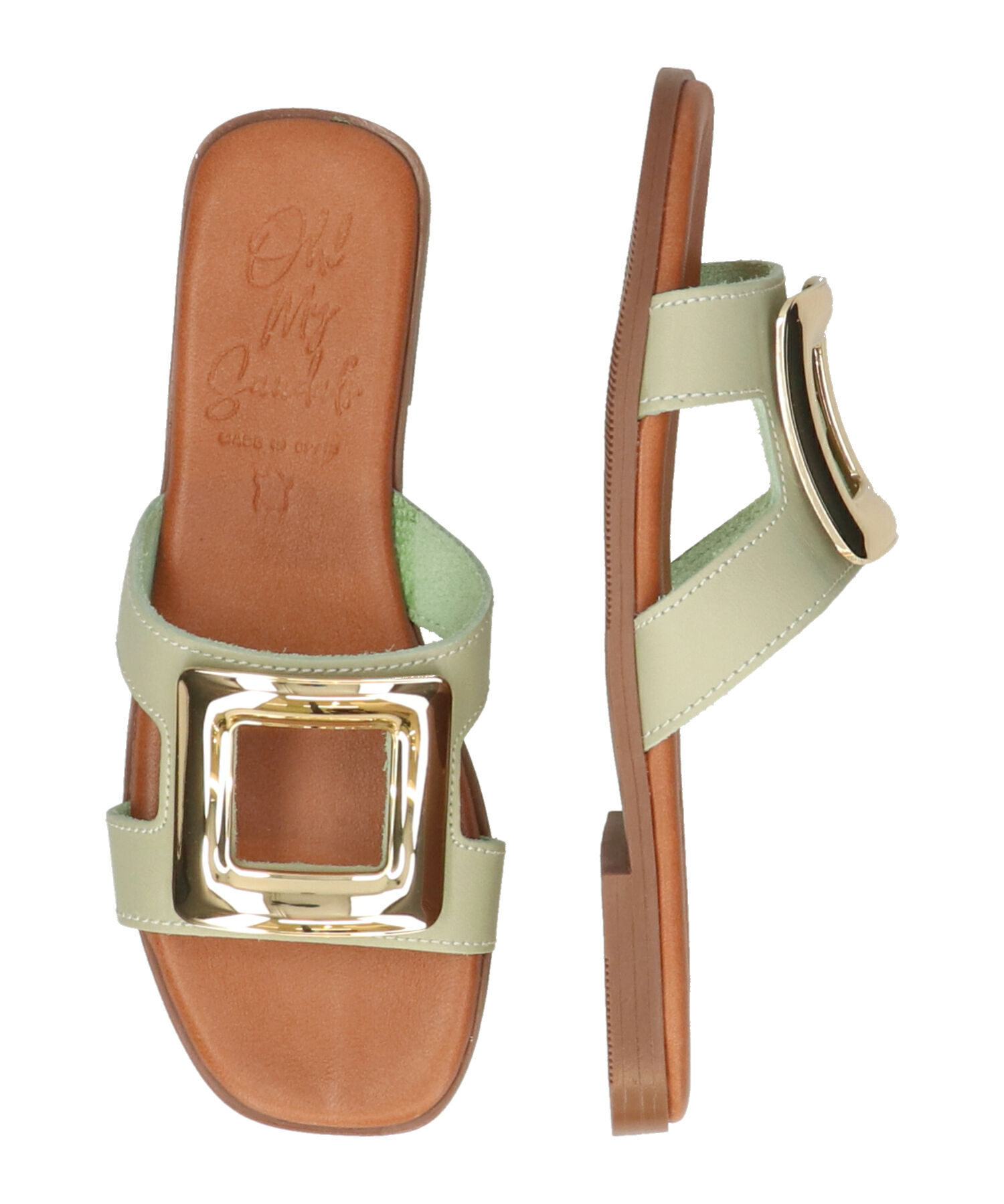 IMPORT SELECT「【Oh my Sandals】スクエアトウフラットバックルサンダル(E52303)」|サンダル|