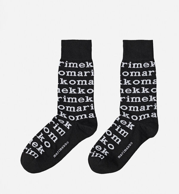 Marimekko「Kasvaa Logo ソックス」|ソックス|ブラック