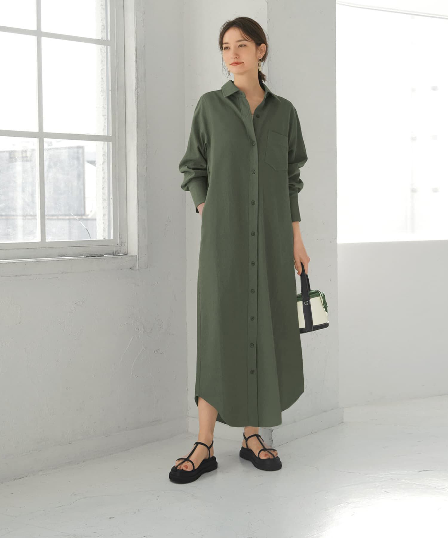 STYLE DELI「スラブコットンシャツワンピース」|ワンピース|