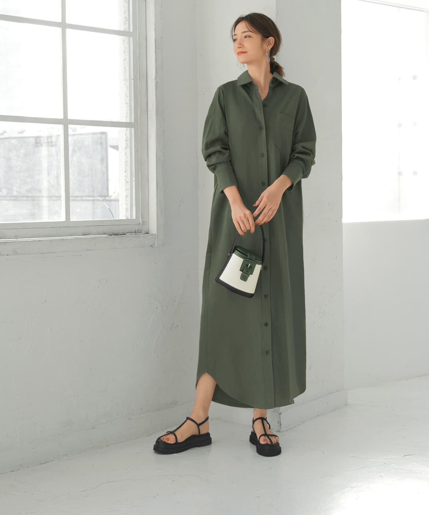 STYLE DELI「スラブコットンシャツワンピース」|ワンピース|