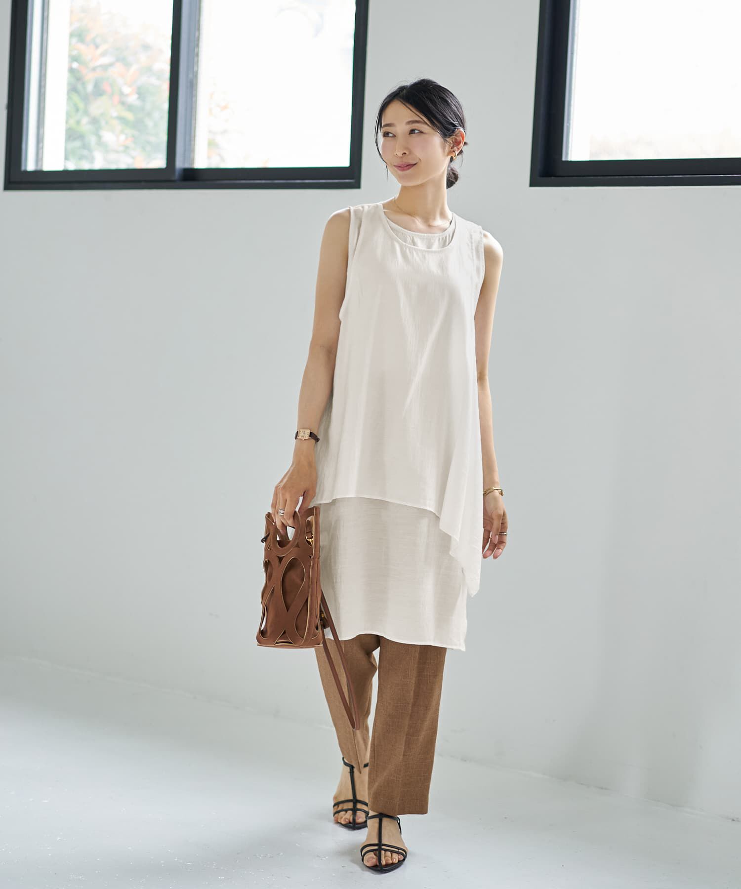 STYLE DELI「落ち感レイヤードロングブラウス」|シャツ・ブラウス|