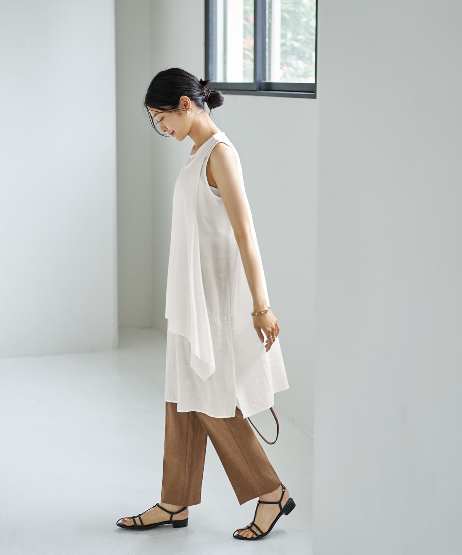 STYLE DELI「落ち感レイヤードロングブラウス」|シャツ・ブラウス|