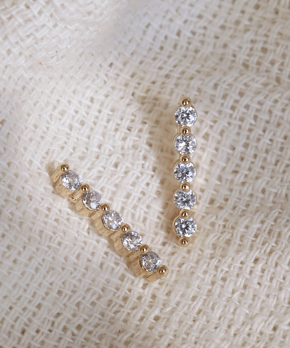 colleca la「ストーン配列ピアス」|ピアス|(B)ストレート