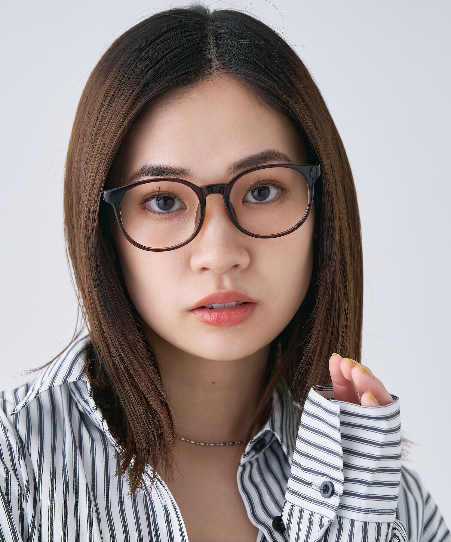  「ボストン型 メガネ｜軽量 クリアフレーム 黒縁フレーム｜CLASSIC レンズ交換券付き」|メガネ|ブラウン系その他1