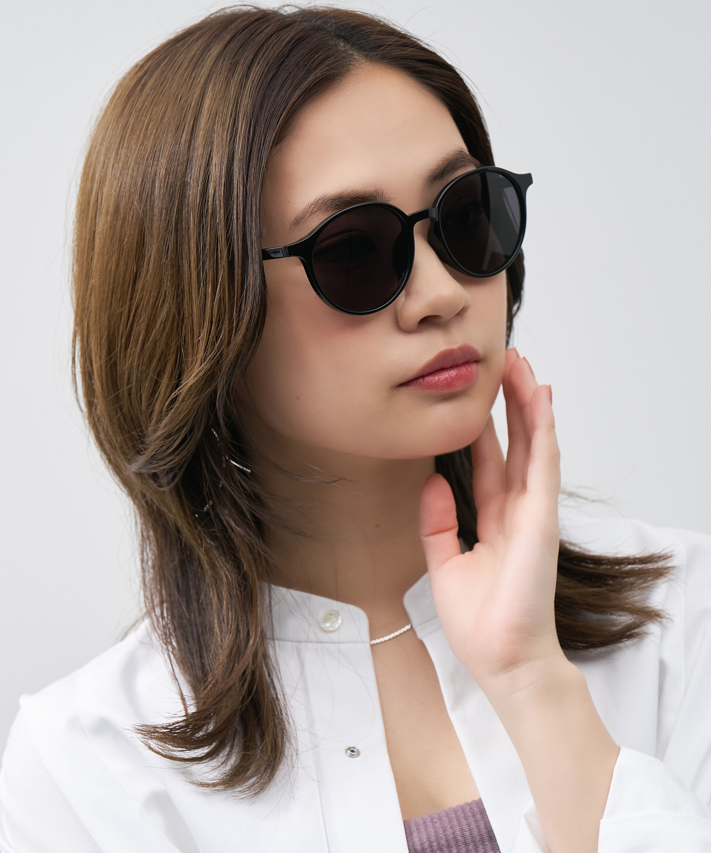  「ボストン型 サングラス｜クリア 黒縁 ライトカラー COLOR SUNGLASSES UVカット 紫外線対策 」|サングラス|
