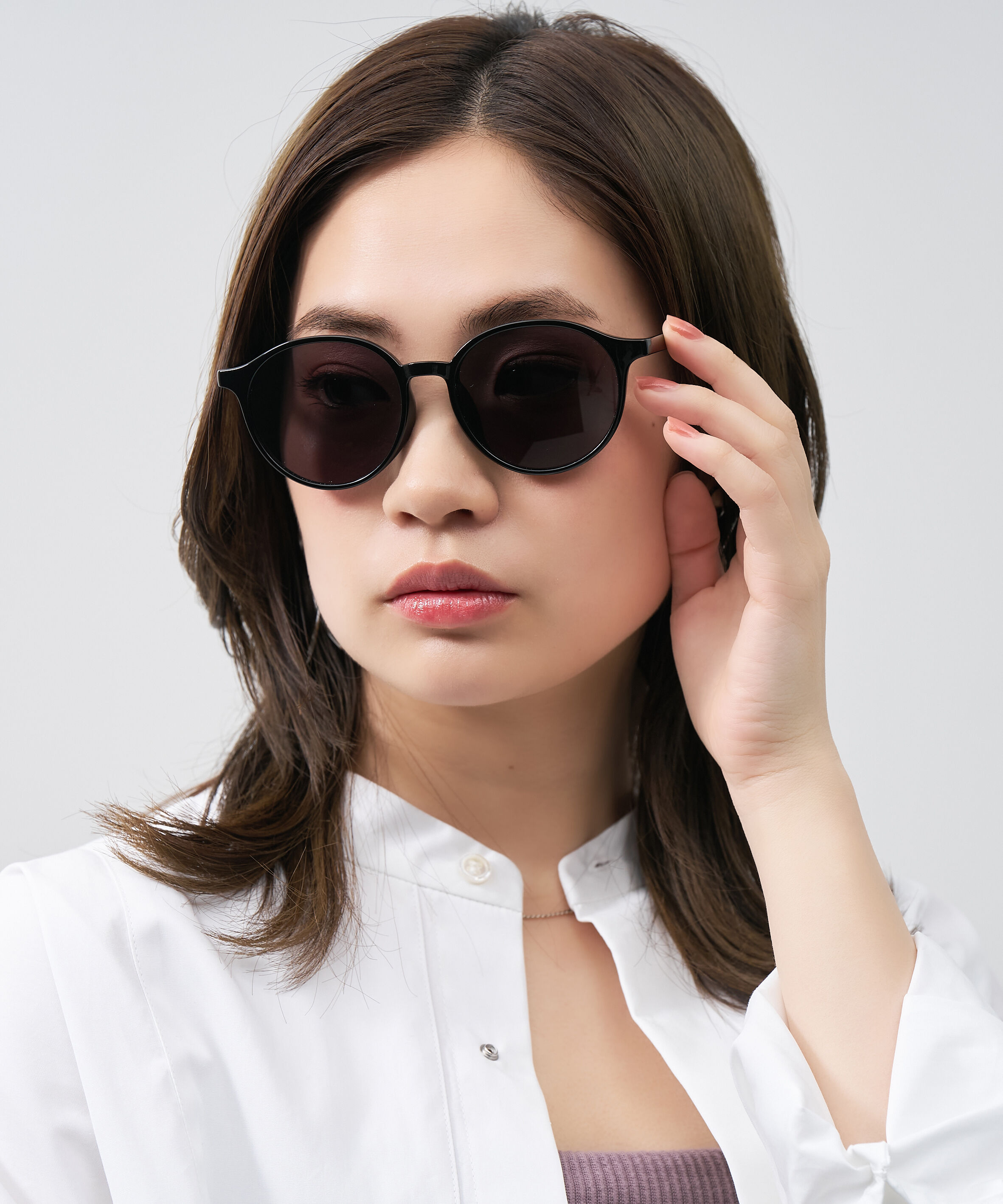  「ボストン型 サングラス｜クリア 黒縁 ライトカラー COLOR SUNGLASSES UVカット 紫外線対策 」|サングラス|