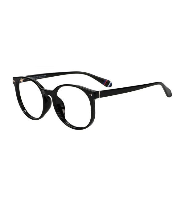  「ボストン型 メガネ│黒縁 プラスチックフレーム│レトロ｜ レンズ交換券付」|メガネ|