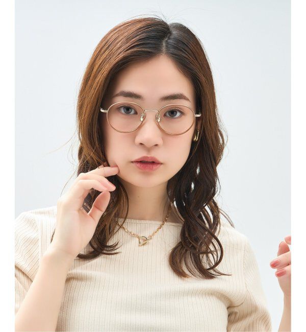  「Zoff｜Kirimaru ボストン型 メガネ   メタルフレーム 伊達メガネ｜うねうね 波型 小顔効果 レンズ交換券付」|メガネ|