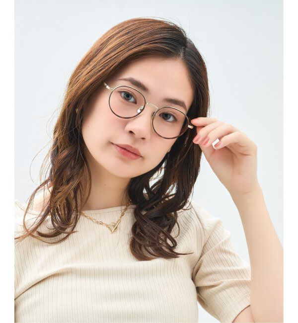  「Zoff｜Kirimaru ボストン型 メガネ   メタルフレーム 伊達メガネ｜うねうね 波型 小顔効果 レンズ交換券付」|メガネ|