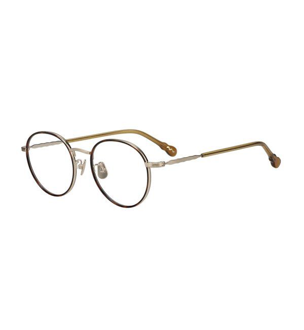  「Zoff｜Kirimaru ボストン型 メガネ   メタルフレーム 伊達メガネ｜うねうね 波型 小顔効果 レンズ交換券付」|メガネ|