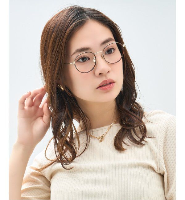  「Zoff｜Kirimaru ボストン型 メガネ   メタルフレーム 伊達メガネ｜うねうね 波型 小顔効果 レンズ交換券付」|メガネ|