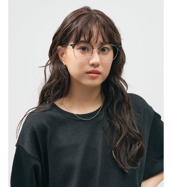  「Zoff｜takashi kumagai ウェリントン型 メガネ サーモント｜伊達メガネ 度付きメガネ  レンズ交換券付」|メガネ|濃グリーン