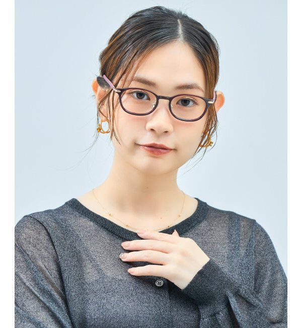  「ウェリントン型 メガネ | レザー調 ラバーテンプル ズレ落ち防止 眼鏡 伊達・度付き眼鏡  レンズ交換券付」|メガネ|