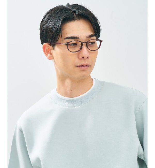  「ウェリントン型 メガネ | レザー調 ラバーテンプル ズレ落ち防止 眼鏡 伊達・度付き眼鏡  レンズ交換券付」|メガネ|