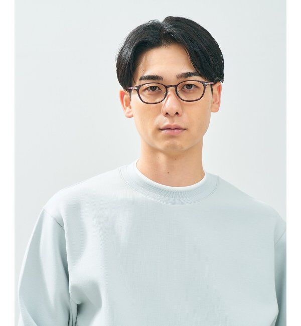  「ウェリントン型 メガネ | レザー調 ラバーテンプル ズレ落ち防止 眼鏡 伊達・度付き眼鏡  レンズ交換券付」|メガネ|