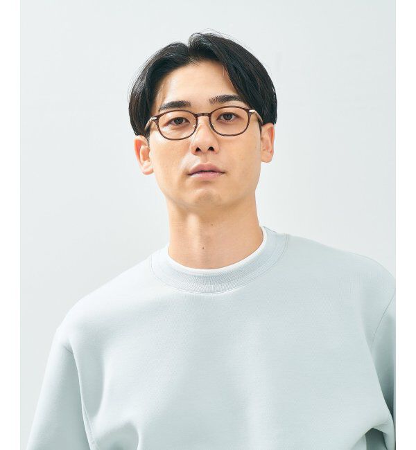  「ウェリントン型 メガネ | レザー調 ラバーテンプル ズレ落ち防止 眼鏡 伊達・度付き眼鏡  レンズ交換券付」|メガネ|