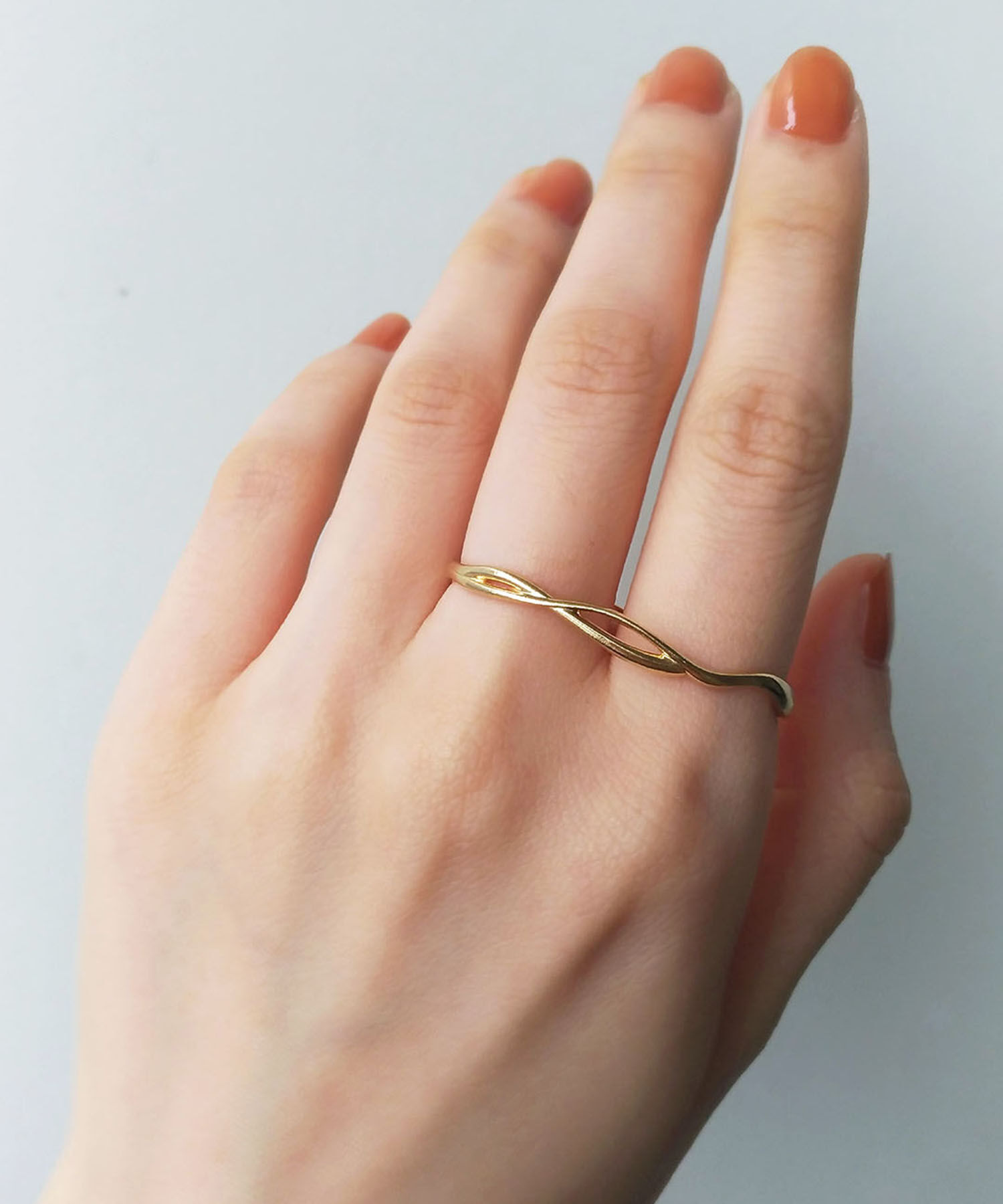  「silver925 カーブラインリバーシブル ダブルフィンガーリング (ニッケルフリー)」|リング|