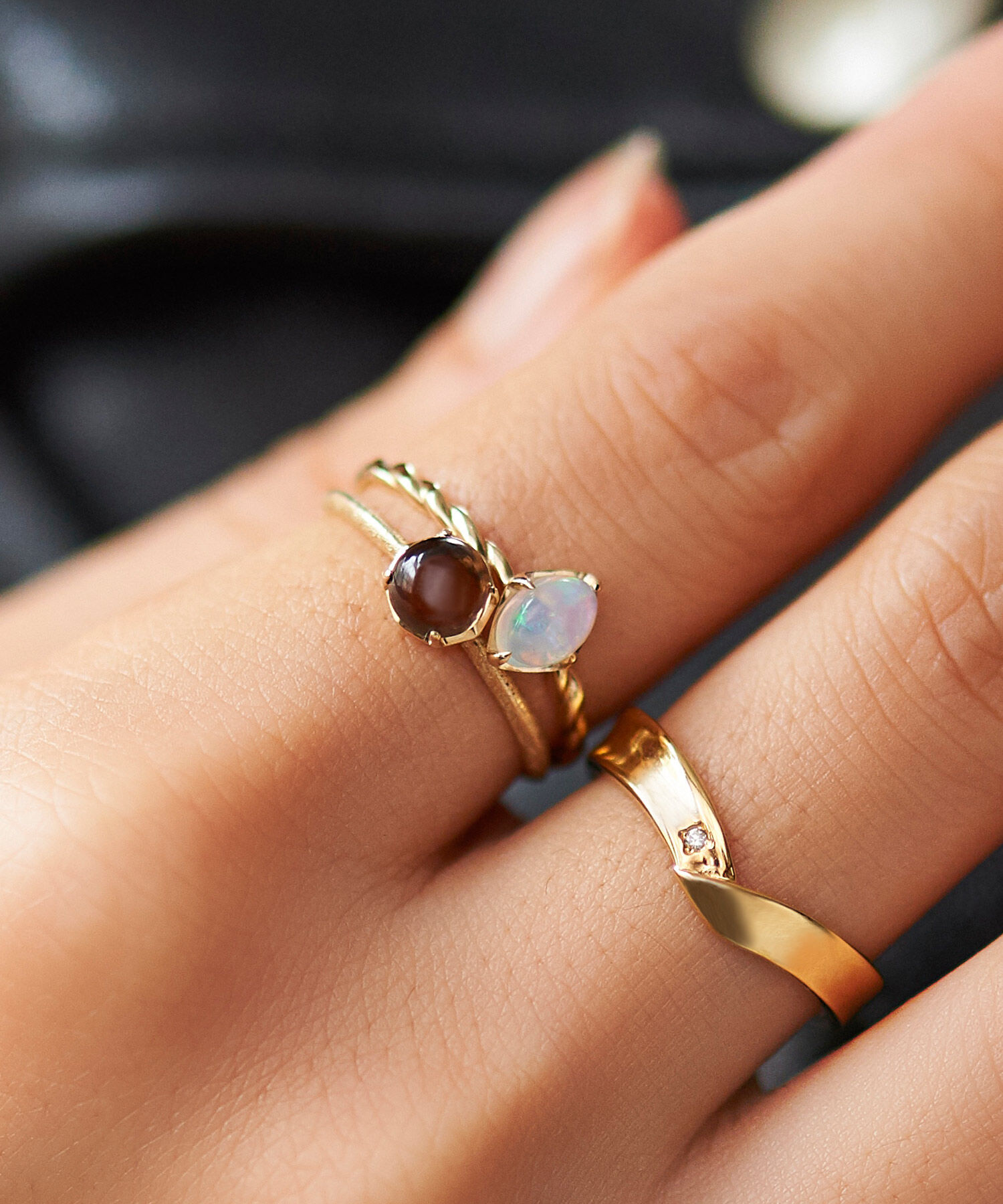 JUPITER「【K10】天然石オーバルリング　オパール」|リング|