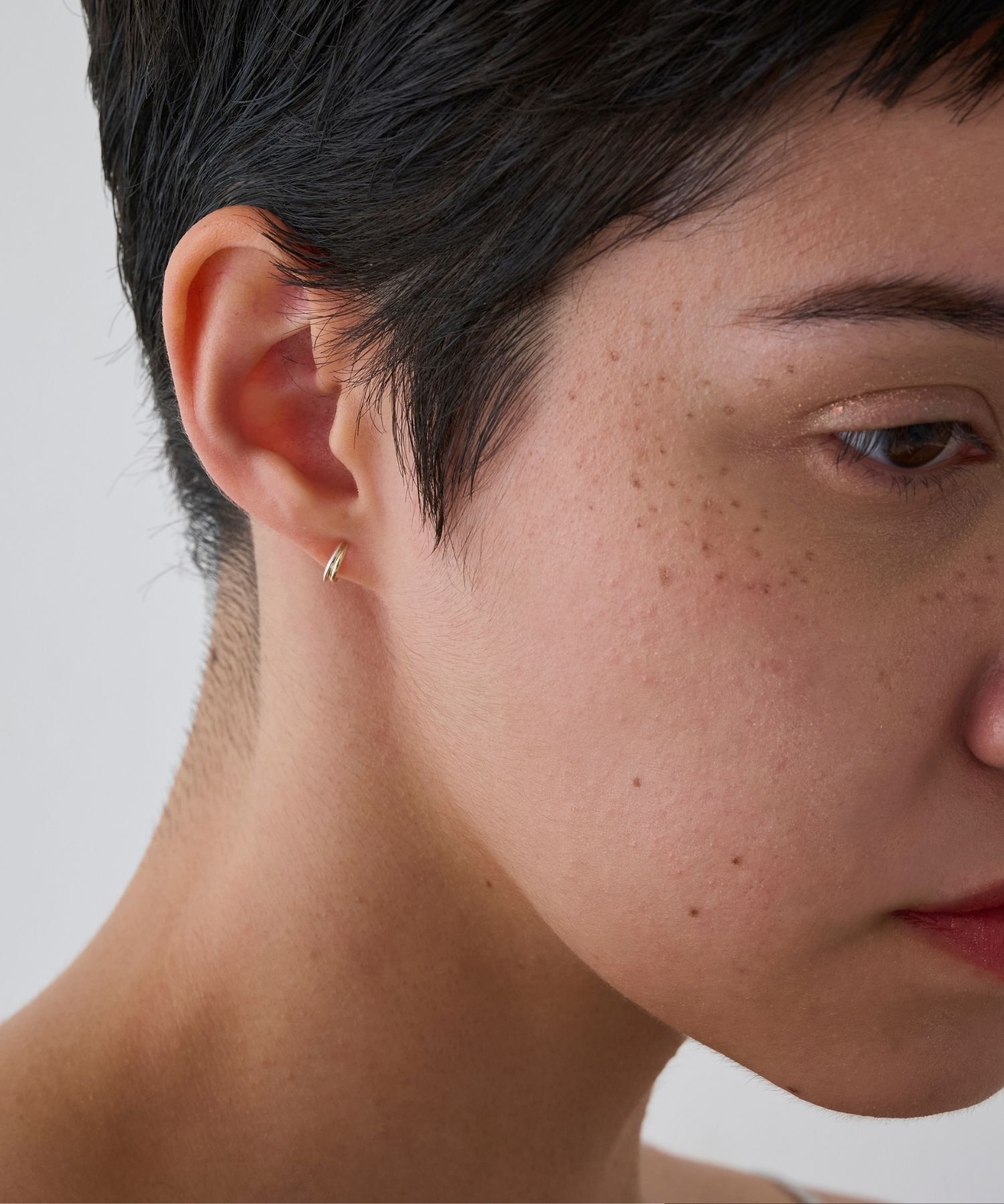 JUPITER「【K10&SV925】コンビカラーフープイヤリング　ゴールド&times;シルバー」|イヤリング|