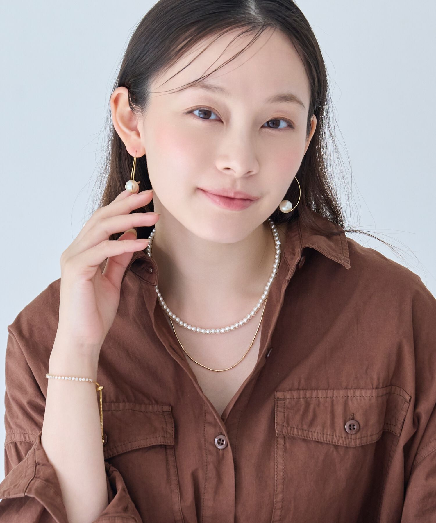 Phoebe「2wayダブルラインパールチェーンネックレス」|ネックレス|