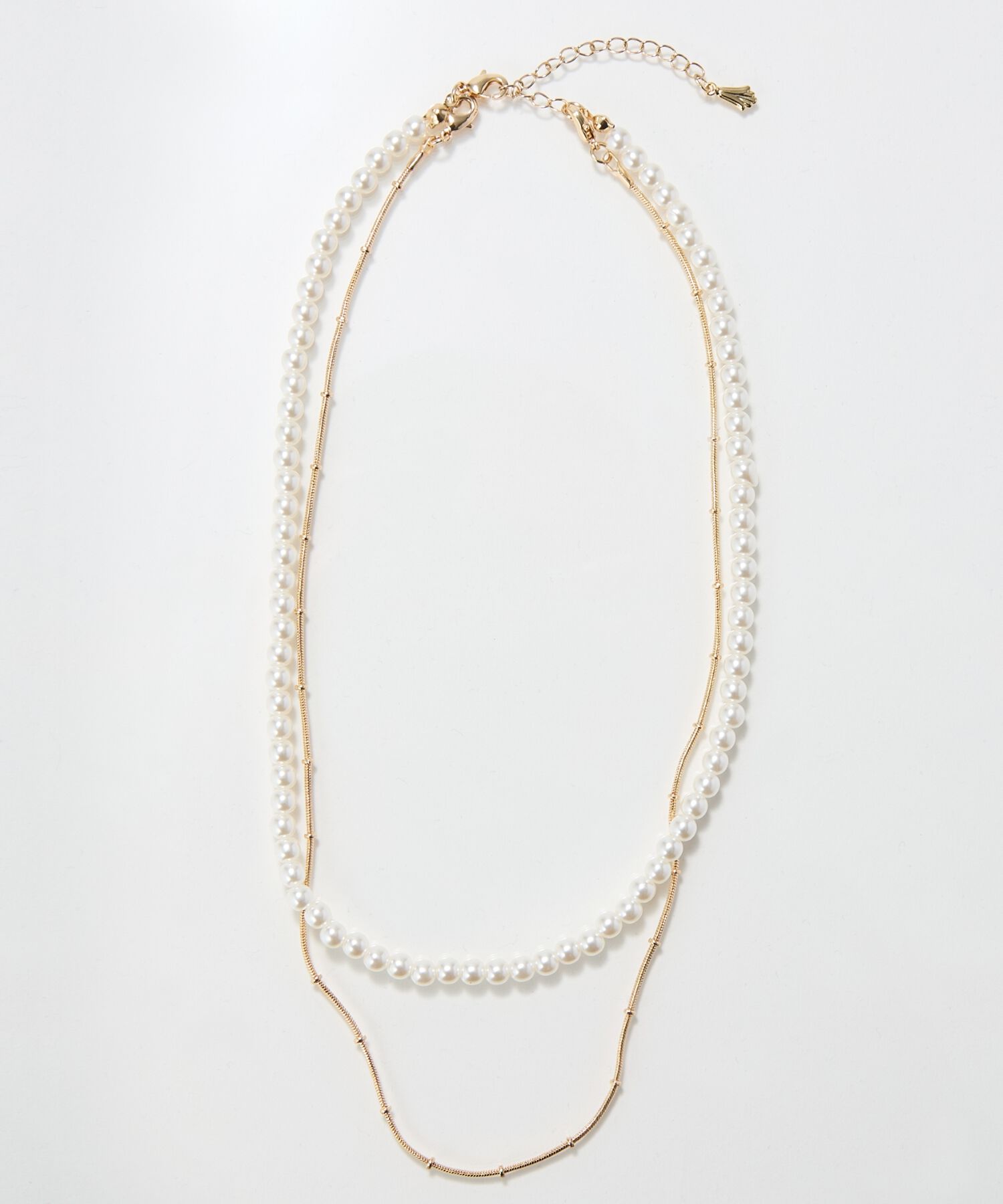 Phoebe「2wayダブルラインパールチェーンネックレス」|ネックレス|