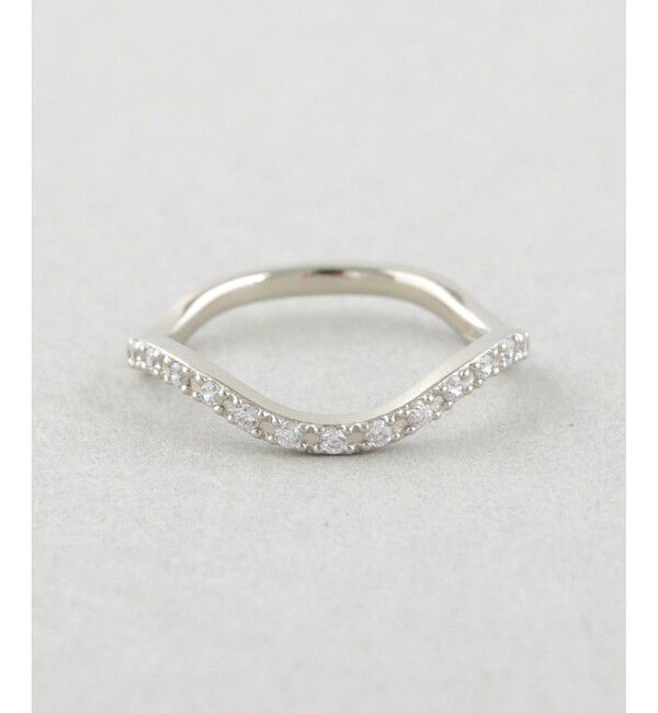 Jouete「ウェーブ ジルコニア ピンキーリング」|リング|プラチナム