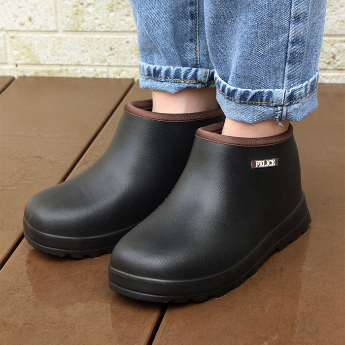 BACKYARD FAMILY「ショートレインブーツ レディース 通販 ショート ブーツ 無地 雨靴 雨具 ゆったり 防水 靴」|レインシューズ|