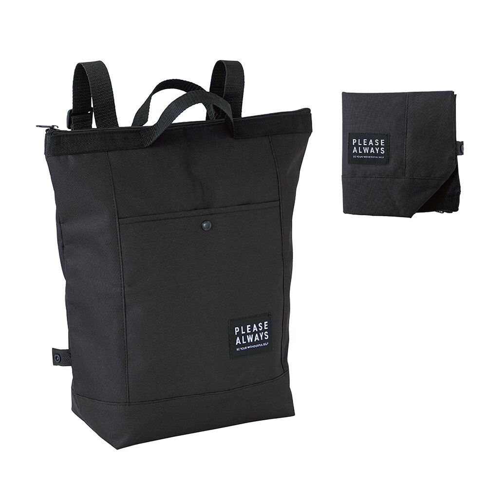 BACKYARD FAMILY「保冷 リュック エコバッグ 通販 折りたたみ コンパクト 保温 保冷バッグ 軽量 メンズ」|エコバッグ|ブラック1